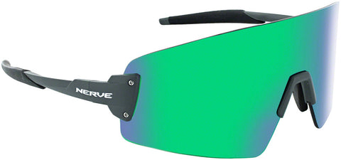 Optic Nerve FixieBLAST Sunglasses -  Shiny Grey Smoke Lens with Green Mirror