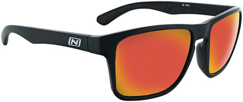 Optic Nerve Rumble Sunglasses - Shiny Black Polarized Smoke Lens with Red