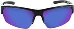 Optic Nerve Tailgunner Sunglasses - Shiny Black Polarized Brown Lens with Blue