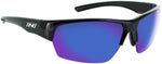 Optic Nerve Tailgunner Sunglasses - Shiny Black Polarized Brown Lens with Blue