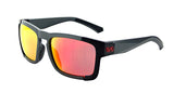 Optic Nerve Vettron Sunglasses Matte Carbon/Black with SMoke Red Mirror Lens