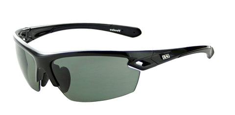 Optic Nerve Voodoo Sunglasses Shiny Black with Silver Flash Lens and additional