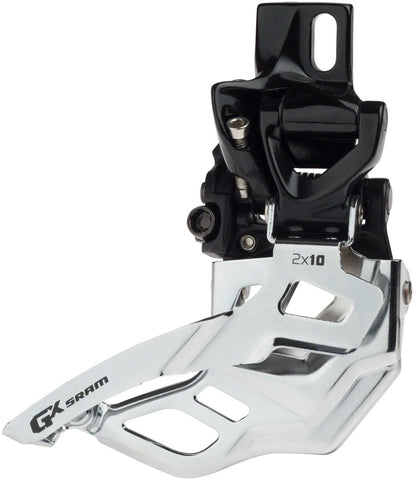 SRAM, GX 2x10, Front derailleur, 2X10sp, Bottom Swing, Bottom Pull, Direct Clamp,