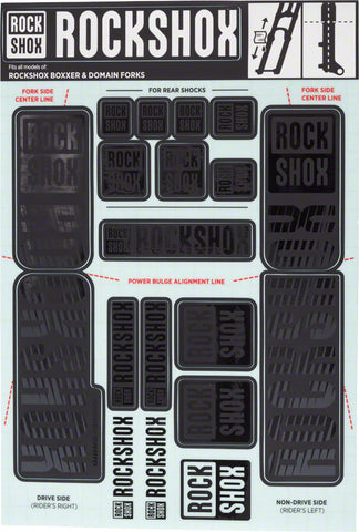 RockShox Decal Kit 35mm Dual Crown Stealth Black