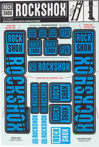RockShox Decal Kit 35mm Dual Crown Blue