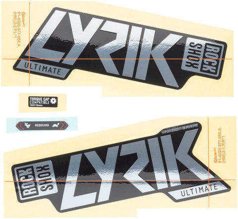 RockShox Fork Decal Kit Lyrik Ultimate 27/29 Polar Foil for Gloss Black
