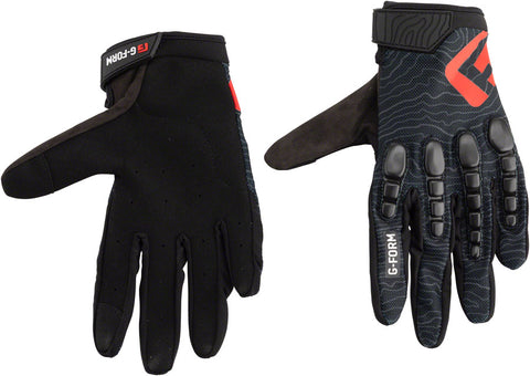 GForm Pro Trail Gloves Black Topo Full Finger