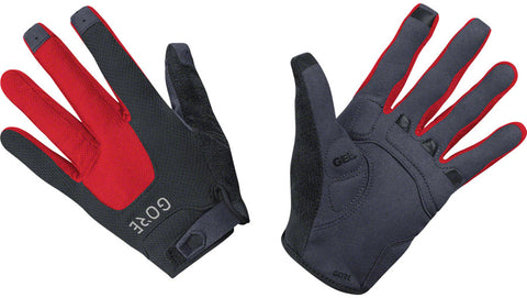 GORE® C5 Trail Gloves - Black/Red Full Finger X-Large