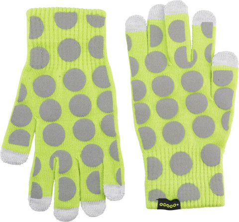CycleAware Reflect+ HiVis Reflective Gloves Neon Green/Dots Full Finger