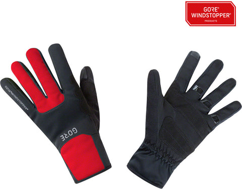 GORE M WINDSTOPPER® Thermo Gloves Black/Red Full Finger