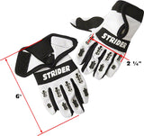 Strider Adventure Riding Gloves White/Black Full Finger Youth 4K/XSMall