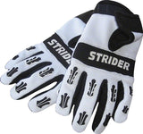 Strider Adventure Riding Gloves White/Black Full Finger Youth 4K/XSMall