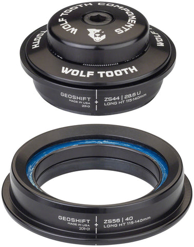 Wolf Tooth GeoShift Performance Angle Headset - ZS44/ZS56 Black Long