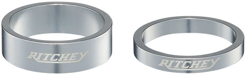 Ritchey Classic Headset Spacers - 1-1/8 10mm (x2) 5 mm (x3) Silver