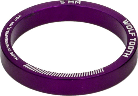 Wolf Tooth Headset Spacer 5 Pack 5mm Purple