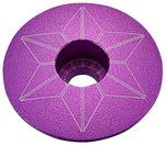 Supacaz Star Capz Anodized Top Cap Neon Purple