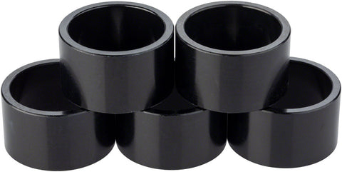 Problem Solvers Headset Stack Spacer 28.6 20mm Aluminum Black Bag of 5