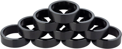 Problem Solvers Headset Stack Spacer 25.4 10mm Aluminum Black Bag of 10