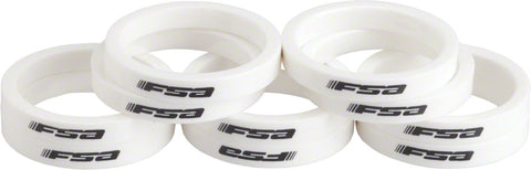 FSA Polycarbonate Headset Spacers 1 1/8 x 5mm 10 pcs White