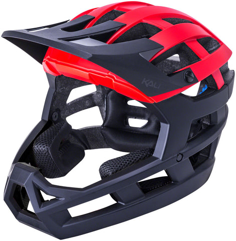 Kali Protectives Invader 2.0 Full-Face Helmet - Solid Matte Black/Red X-