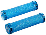 Supacaz Diamond Kush Grips Neon Blue with Blue DH Star Ringz