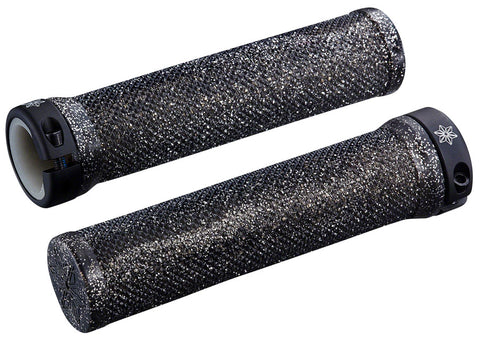 Supacaz Diamond Kush Grips Black with Single Star Ringz