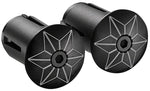 SupacazStar Plugz Anodized Bar End Plugs Black