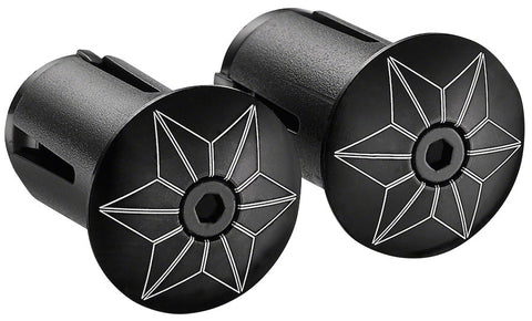 SupacazStar Plugz Anodized Bar End Plugs Black