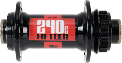 DT Swiss 240s Front Hub 15/12/QR x 100mm CenterLock Black/Red 28h