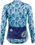 Salsa Women's Gravel Story Long Sleeve Jersey - Lite Blue Dark Blue Yellow X-