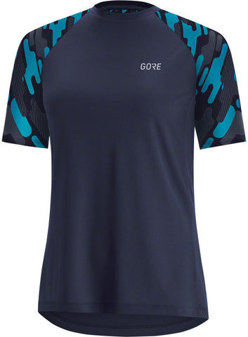 GORE® C5 Trail Short Sleeve Cycling Jersey - Scuba Blue/Orbit Blue Women's