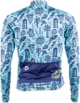 Salsa Men's Gravel Story Long Sleeve Jersey - Lite Blue Dark Blue Yellow Medium