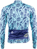 Salsa Men's Gravel Story Long Sleeve Jersey - Lite Blue Dark Blue Yellow Large