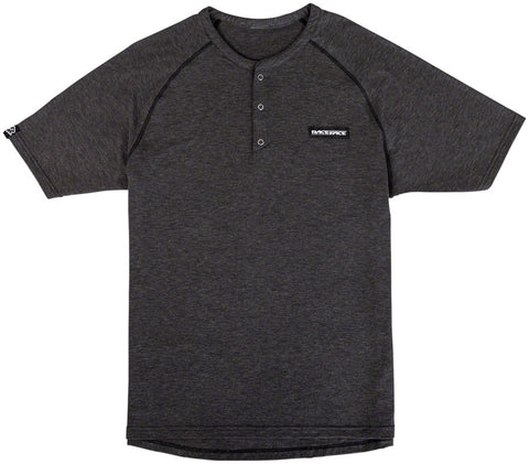 RaceFace All Day Henley Short Sleeve Jersey - Charcoal Men's Medium