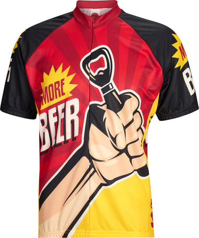 World Jerseys More Beer Jersey Gold/Black/Red Short Sleeve Men's