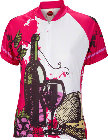 World Jerseys Wine Time Jersey White/Red Short Sleeve WoMen's