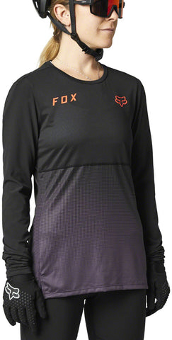 Fox Racing Flexair Long Sleeve Jersey - Black/Purple Women's Small