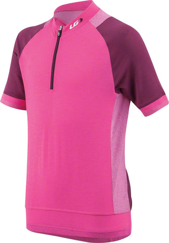 Garneau Lemmon Junior Jersey Pink Glow/Magenta Purple Short Sleeve Youth