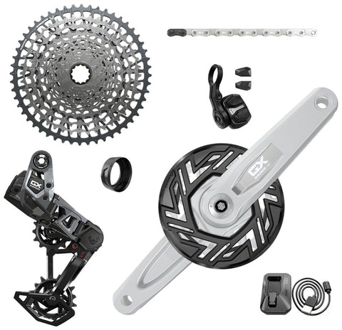 GX T-Type Eagle E-MTB 104BCD Transmission AXS Groupset (RD w/Battery/Charger/Cord, EC POD, CR 104BCD T-Type 34T,Clip-on Guard, CN 126l, CS XS-1275 10-52t) – cranks not included