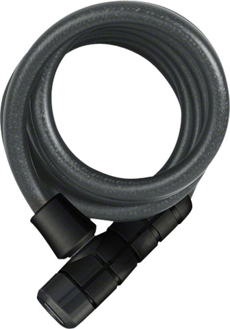 ABUS Booster 6512 Keyed Coiled Cable Lock 180cm x 12mm With Mount Black