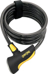 OnGuard Doberman Cable Lock with Key 6' x 10mm GRAY/Black/Yellow