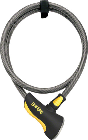 OnGuard Akita Cable Lock with Key 6' x 12mm GRAY/Black/Yellow