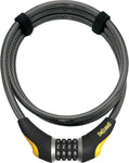 OnGuard Akita Resettable Combo Cable Lock 6' x 12mm GRAY/Yellow