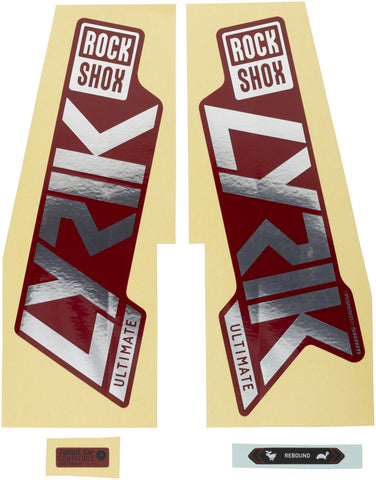 RockShox, Lyrik Ultimate Decal Kit, Gloss Polar for Red Lowers