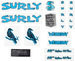 Surly Wednesday Frame Decal Set - Blue with Crow