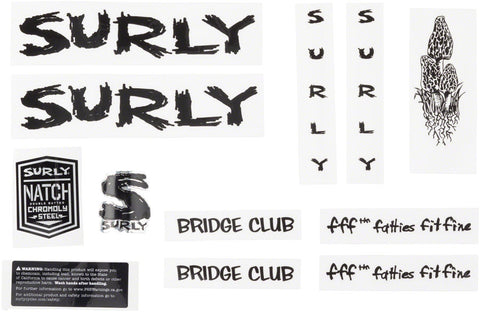 Surly Bridge Club Frame Decal Set Black