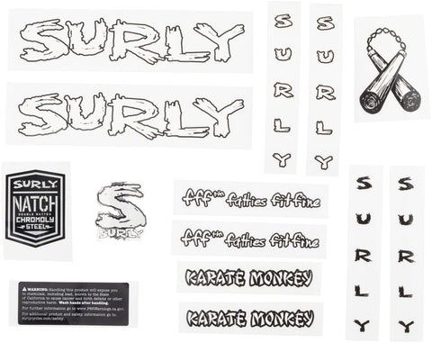 Surly Karate Monkey Frame Decal Set White