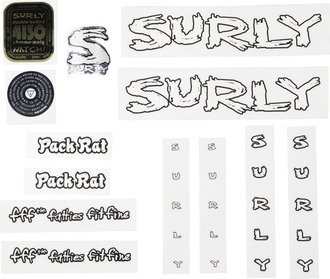 Surly Pack Rat Frame Decal Set White