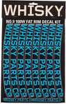 WHISKY 100w Rim Decal Kit for 2 Rims Cyan