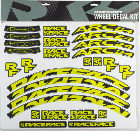 RaceFace Decal Kit for Arc 24 Rims and Aeffect SL 24 Wheels Yellow